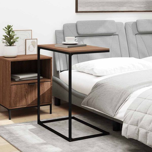 vidaXL Table d'appoint Noir 55x35x66 cm Bois d'ing&eacute;nierie