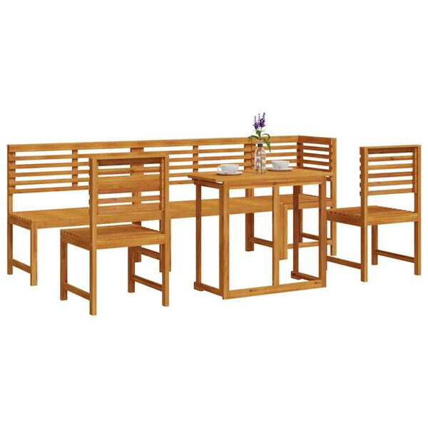 vidaXL Ensemble bistro de jardin 6 pcs Marron Bois d'Acacia Massif