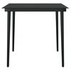 vidaXL Table à dîner de jardin Noir 80x80x74 cm Acier et verre