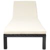 vidaXL Chaise longue avec coussin R&eacute;sine tress&eacute;e Noir