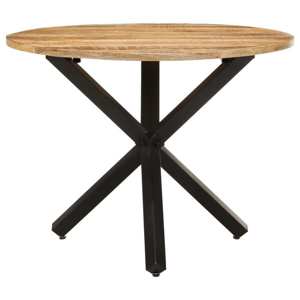 vidaXL Table &agrave; d&icirc;ner ronde 100x100x75 cm Bois de manguier brut