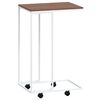 vidaXL Table d'appoint avec roues Blanc 40x30x63,5cm Bois d'ing&eacute;nierie