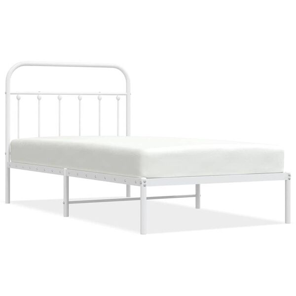 vidaXL Cadre de lit métal sans matelas et tête de lit blanc 100x190 cm