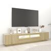 vidaXL Meuble TV avec lumi&egrave;res LED Ch&ecirc;ne sonoma 200x35x40 cm
