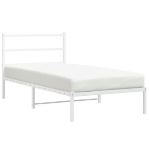 vidaXL Cadre de lit m&eacute;tal sans matelas et t&ecirc;te de lit blanc 100x200 cm