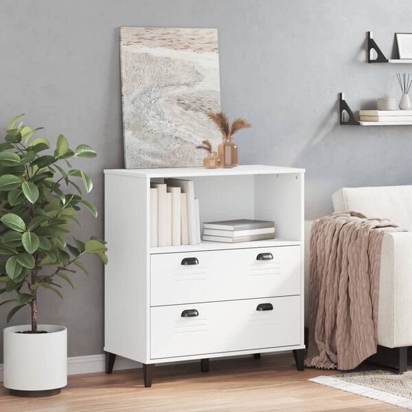 vidaXL Bibliothèque VIKEN blanc 80x40x90 cm bois d'ingénierie