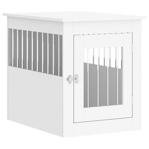 vidaXL Meuble de cage pour chiens blanc 55x75x65 cm bois d'ing&eacute;nierie