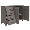 vidaXL Buffet HAMAR Gris clair 113x40x80 cm Bois massif de pin