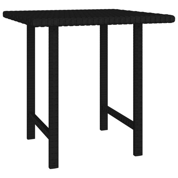 vidaXL Tables d'appoint de jardin 3 pcs noir r&eacute;sine tress&eacute;e