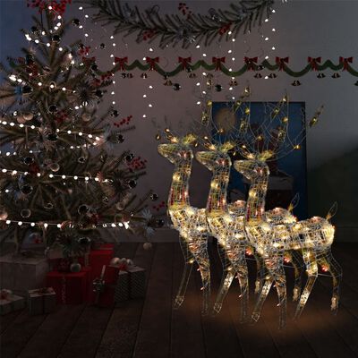 vidaXL Décorations de Noël de renne Acrylique 3 pcs 120 cm Multicolore