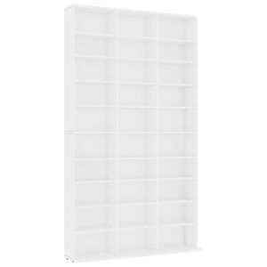 vidaXL Armoire &agrave; CD Blanc 102x16x177,5 cm Bois d'ing&eacute;nierie