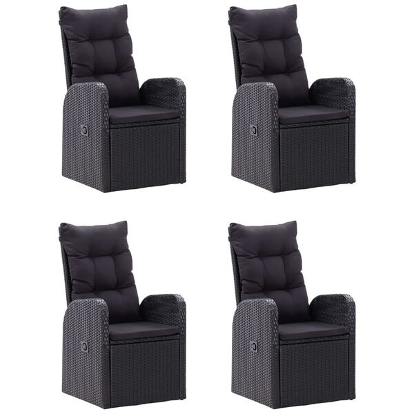 vidaXL Ensemble &agrave; manger de jardin 5 pcs Noir