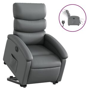 vidaXL Fauteuil inclinable &eacute;lectrique gris similicuir