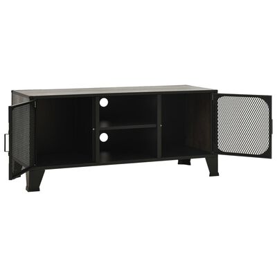 vidaXL Meuble TV Gris 105x36x47 cm Métal et MDF