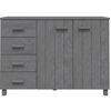 vidaXL Buffet HAMAR Gris foncé 113x40x80 cm Bois massif de pin