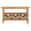 vidaXL Meuble de salle de bain avec 3 paniers Teck solide 132x45x75 cm