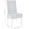 vidaXL Chaise &agrave; manger lot de 4 blanc rotin Kubu et bois de manguier