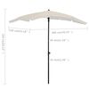 vidaXL Parasol de jardin avec mât 200x130 cm sable