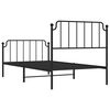 vidaXL Cadre de lit m&eacute;tal sans matelas avec pied de lit noir 100x190cm