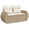 vidaXL Salon de jardin 11 pcs avec coussins beige r&eacute;sine tress&eacute;e