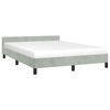 vidaXL Cadre de lit sans matelas gris clair queen velours
