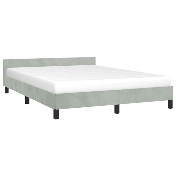 vidaXL Cadre de lit sans matelas gris clair queen velours