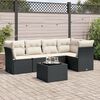 vidaXL Salon de jardin 6 pcs avec coussins noir r&eacute;sine tress&eacute;e