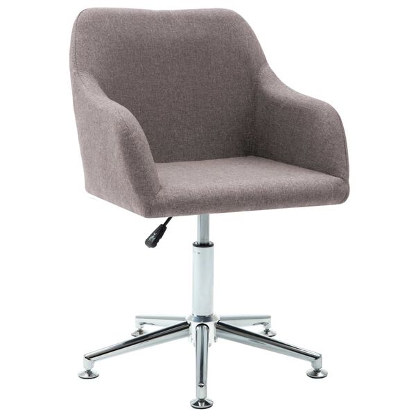 vidaXL Chaise pivotante à manger taupe tissu