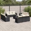 vidaXL Salon de jardin avec coussins 13 pcs noir r&eacute;sine tress&eacute;e