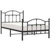 vidaXL Cadre de lit métal sans matelas avec pied de lit noir 100x190cm
