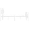vidaXL Cadre de lit métal sans matelas et pied de lit blanc 150x200 cm