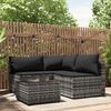 vidaXL Salon de jardin 4 pcs avec coussins Gris R&eacute;sine tress&eacute;e