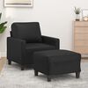 vidaXL Fauteuil avec repose-pied Noir 60 cm Similicuir