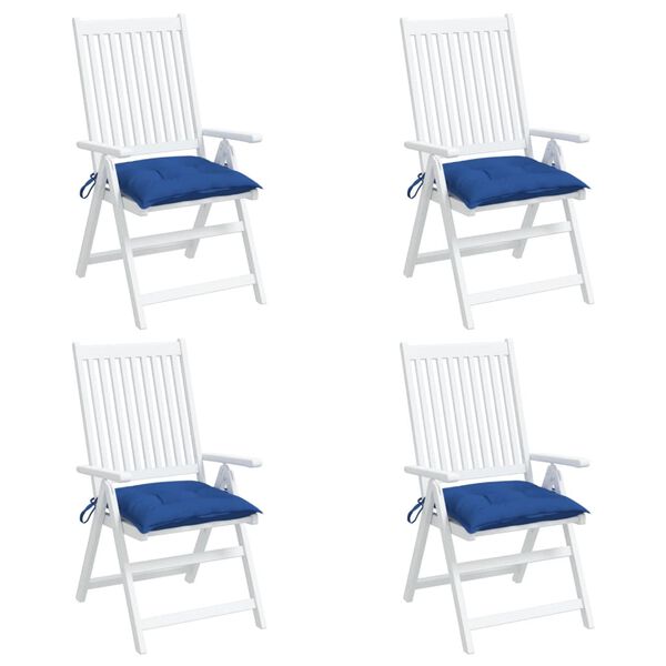 vidaXL Coussins de chaise lot de 4 bleu 40x40x7 cm tissu oxford