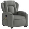 vidaXL Fauteuil inclinable de massage gris fonc&eacute; tissu