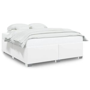 vidaXL Cadre de lit sans matelas blanc similicuir