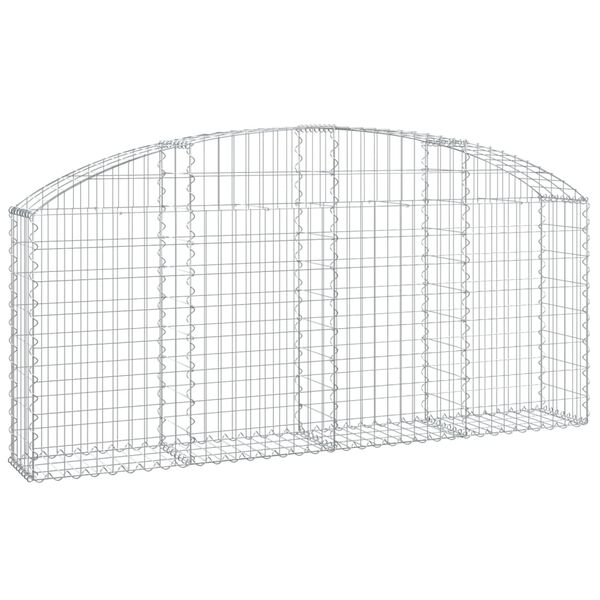 vidaXL Panier de gabions arqu&eacute; 200x30x80/100 cm Fer galvanis&eacute;