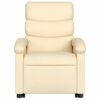 vidaXL Fauteuil inclinable de massage &eacute;lectrique cr&egrave;me tissu