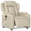 vidaXL Fauteuil inclinable de massage &eacute;lectrique cr&egrave;me similicuir