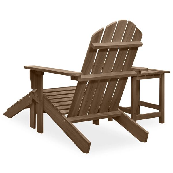 vidaXL Chaise de jardin Adirondack avec pouf et table Sapin Marron