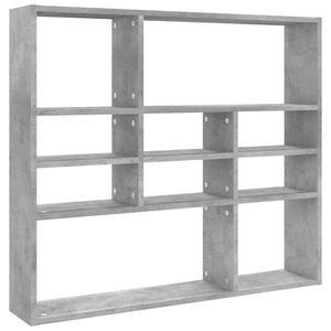vidaXL &Eacute;tag&egrave;re murale Gris b&eacute;ton 90x16x78 cm Bois d&rsquo;ing&eacute;nierie