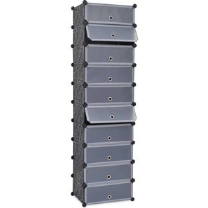 vidaXL Armoire &agrave; chaussures avec 10 compartiments Noir