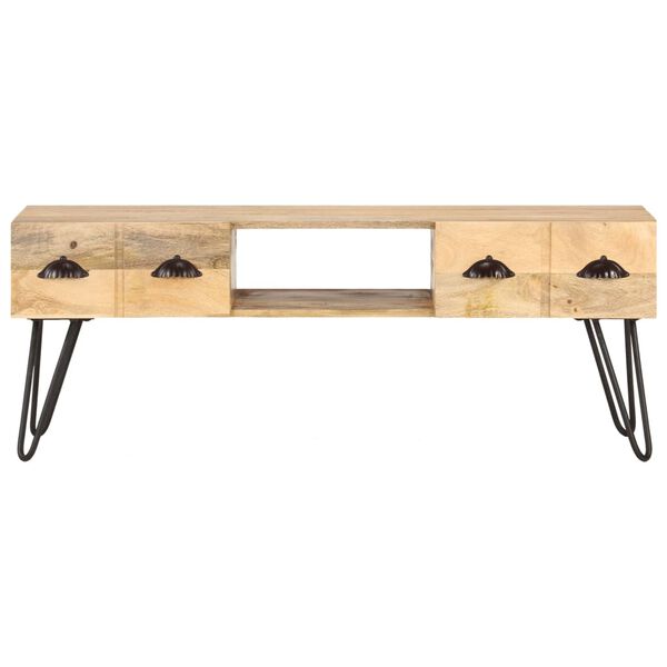 vidaXL Meuble TV 120x35x45 cm Bois solide de manguier
