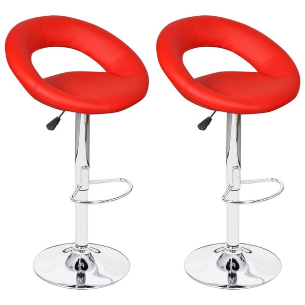 vidaXL Tabourets de bar lot de 2 rouge similicuir