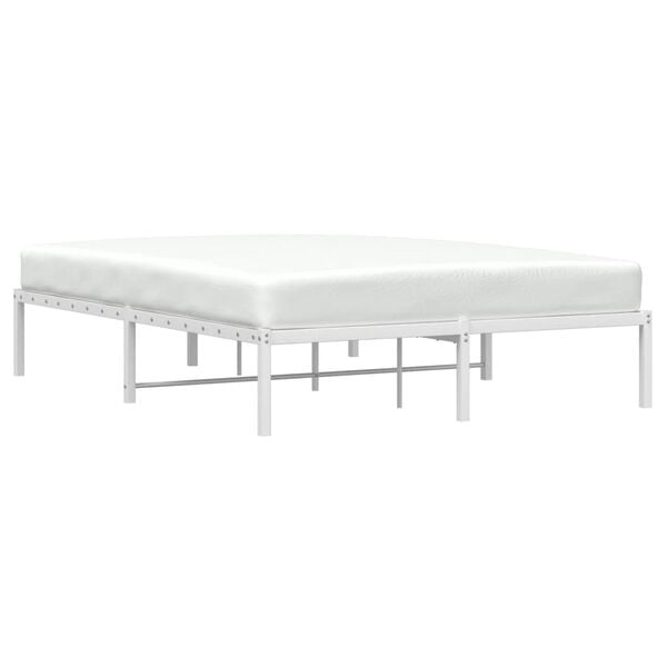 vidaXL Cadre de lit m&eacute;tal sans matelas blanc 140x200 cm