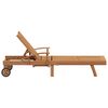vidaXL Chaise longue avec coussin 2 pcs Marron Bois de teck massif