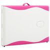 vidaXL Table de massage pliable 2 zones Bois Blanc et rose