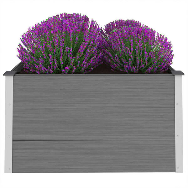 vidaXL Lit sur&eacute;lev&eacute; de jardin WPC 100x100x54 cm Gris