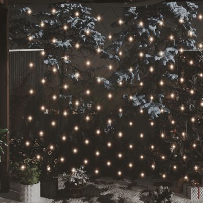 vidaXL Guirlandes lumineuses LED filet Noël 204 LED blanc chaud