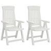 vidaXL Chaises inclinables de jardin lot de 2 blanc PP